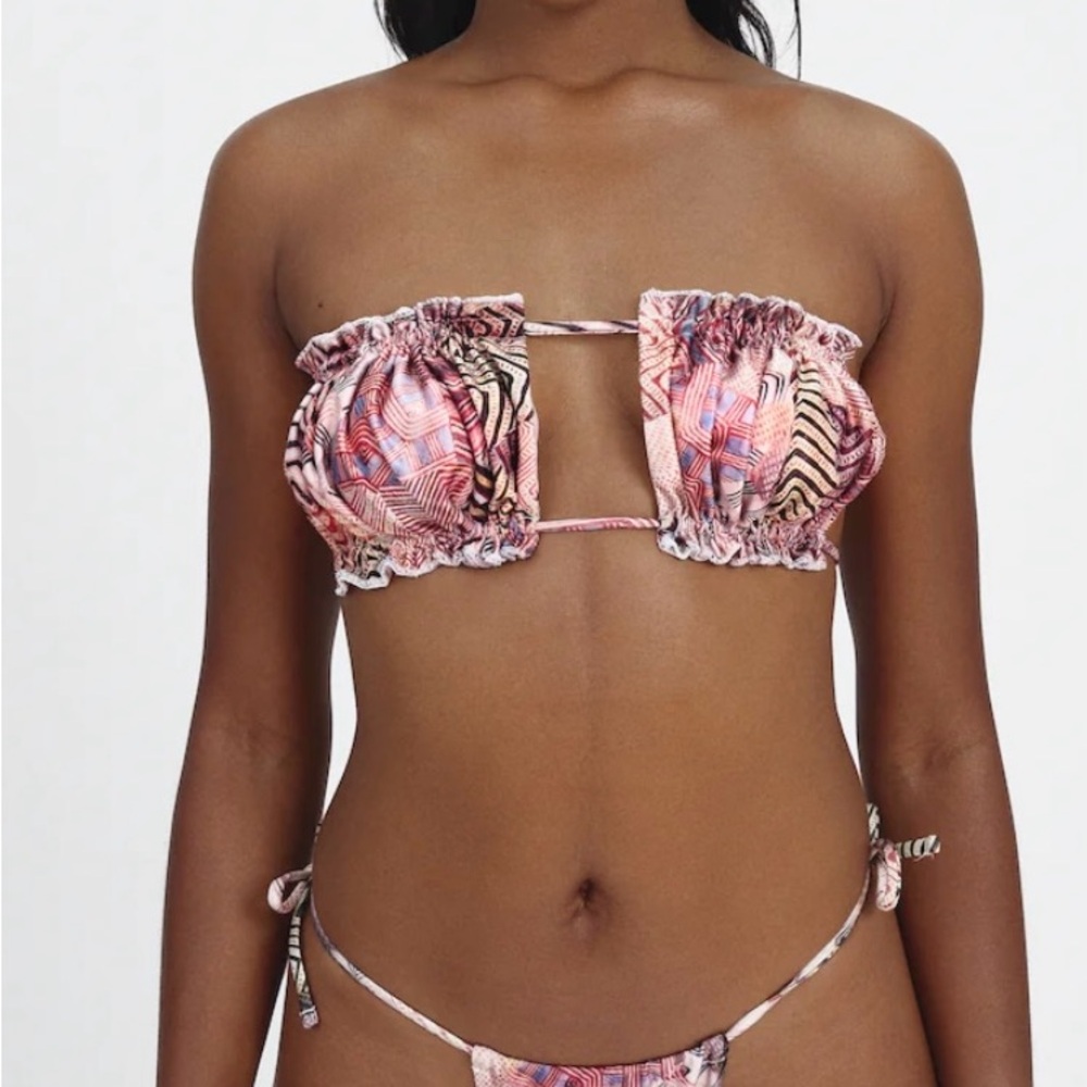 Kim Shui Geo Shirred Bikini